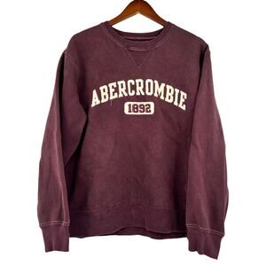VINTAGE Abercrombie & Fitch spell out crew neck pull over sweatshirt size medium